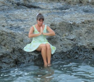 Sitting upon a lava rock at dusk with my feet in the warm Pacific waters of Costa Rica, 2015 Namaste!